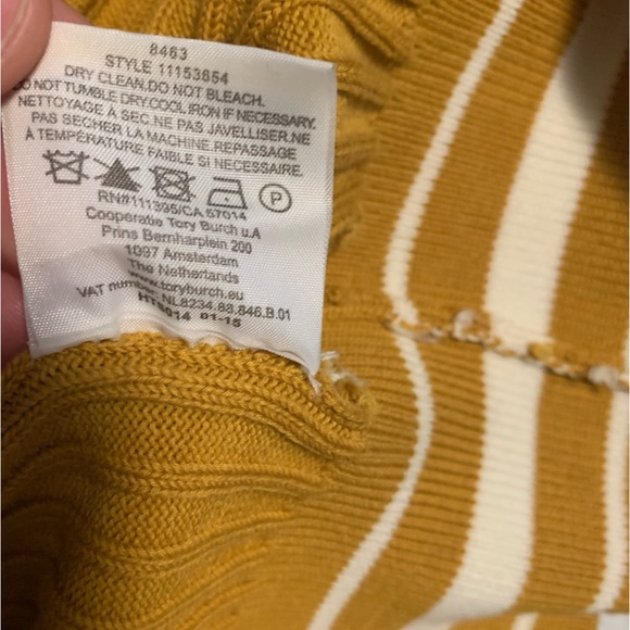 Tory Burch Mustard Ribbed Polo Top | X-Small - Picture 4 of 4
